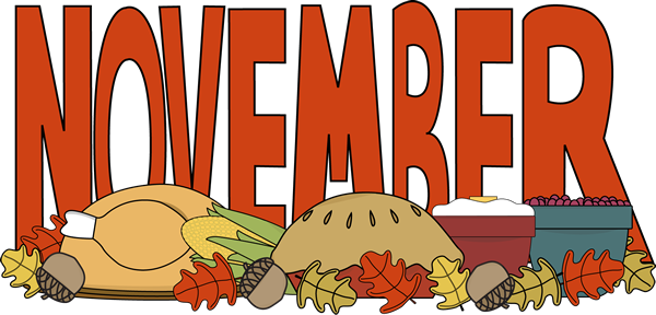 November Cliparts - Months Of The Year November (600x288), Png Download