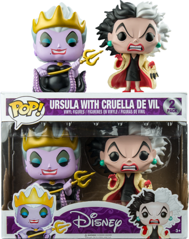 Ursula & Cruella De Vil Pop 2pk - Funko Ursula With Cruella De Vil (381x480), Png Download