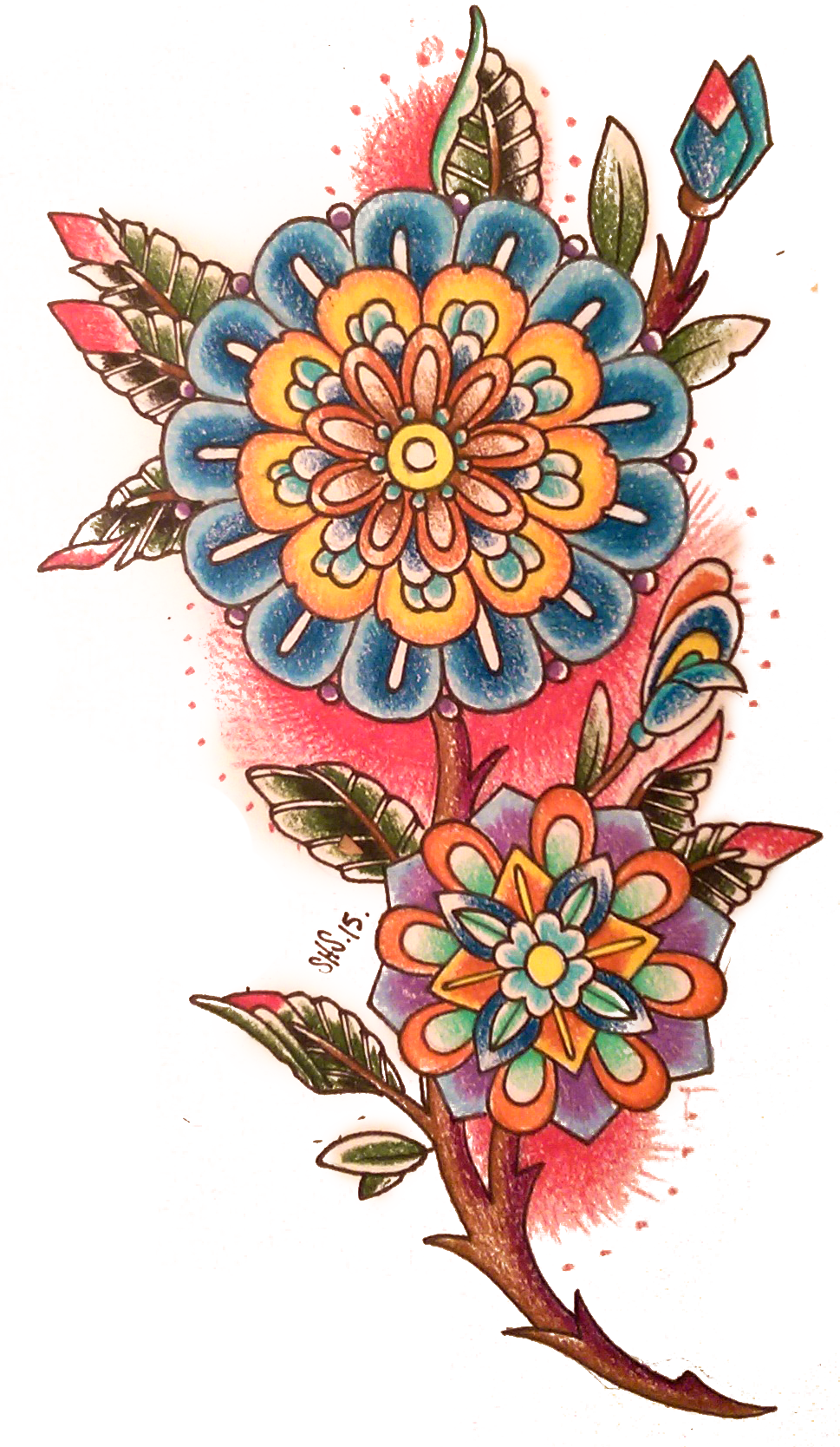 Flower - Skinhouse Tattoo Studio (969x1668), Png Download