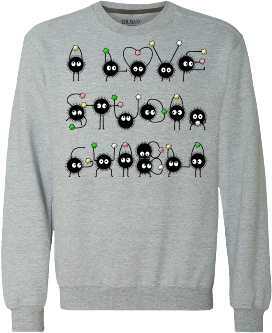 I Love Studio Ghibli Premium Crewneck Sweatshirt - Love Studio Ghibli (1155x1155), Png Download
