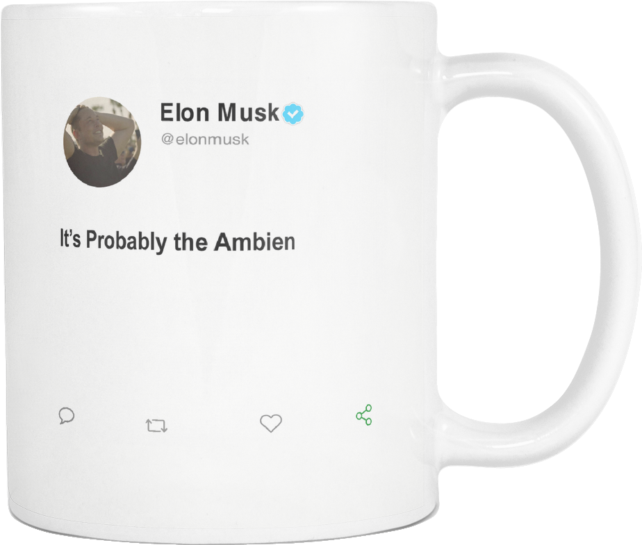 Elon Musk Ambien Mug - Mug (1024x1024), Png Download
