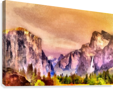 Yosemite Park2 Sam Rad Canvas Print - Painting (429x338), Png Download