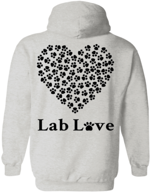 Paw Heart Lab Love Hoodie - Dogs Paw Print Heart (400x400), Png Download