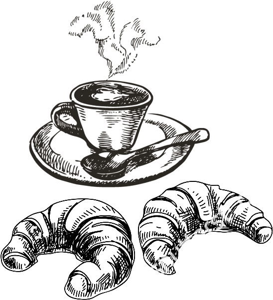 Coffee Cup Espresso Drawing - Background Vintage Coffee (650x617), Png Download