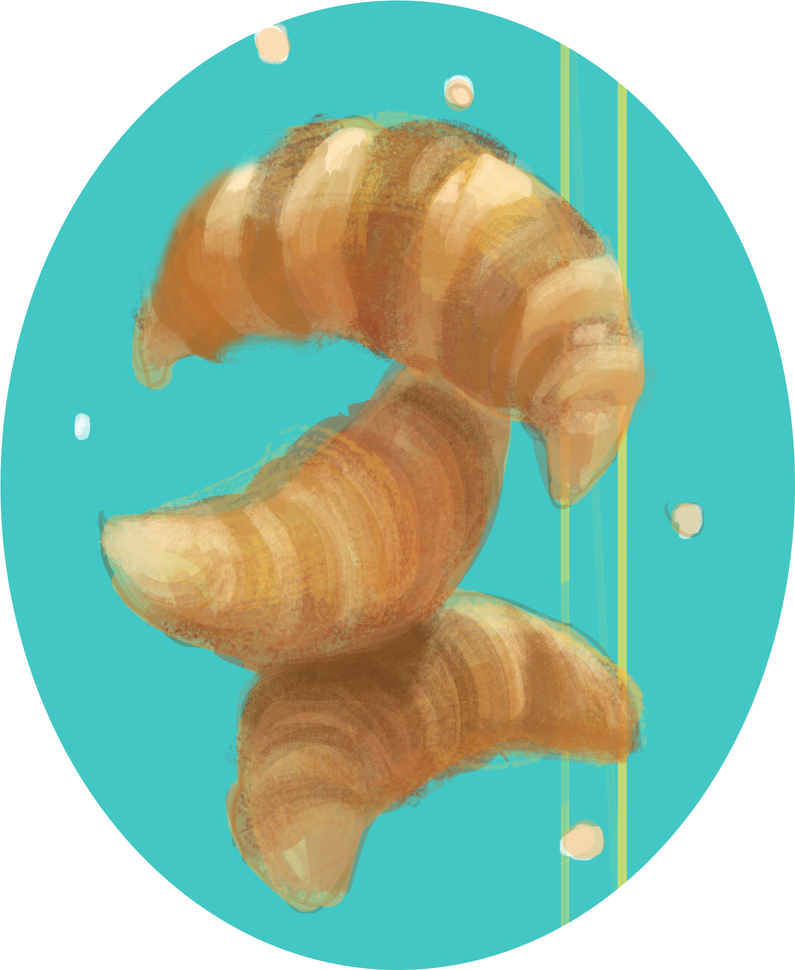 Julie Benbassat Croissants At A Crossroads Color - Kifli (1690x2100), Png Download