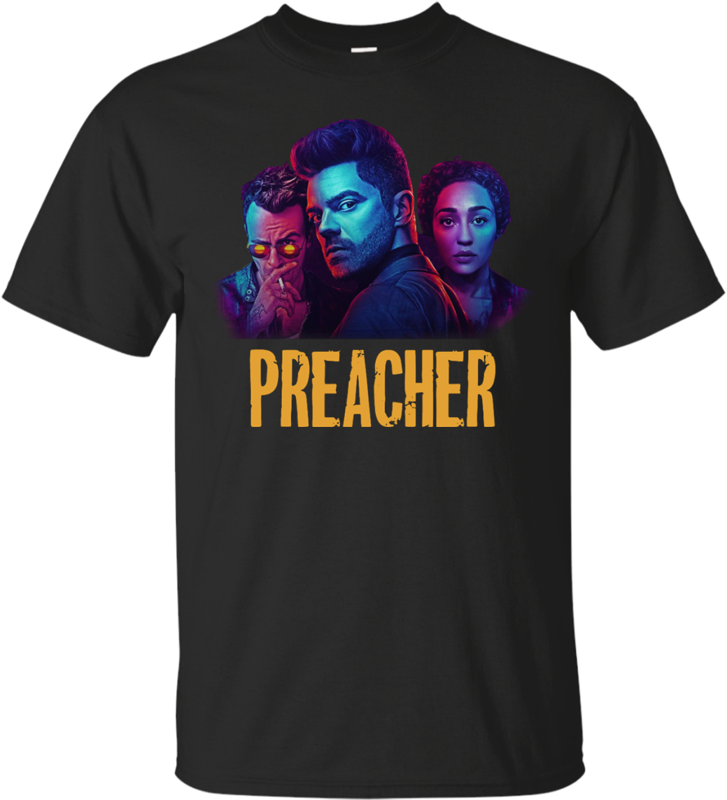 Preacher Season 2 Comic Book Cult Tv Show T Shirt,tank - Spiderman Kill Your Heroes Be Gay Do Crime (1155x1155), Png Download