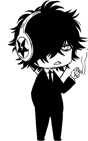 Chibi Alan - Chibi Png Black And White (500x500), Png Download