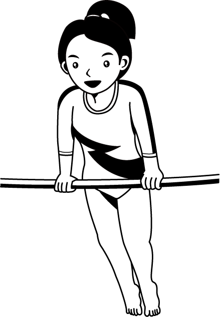 Gymnastics Bars Clipart - Do Gymnastics Clipart Black And White (439x633), Png Download
