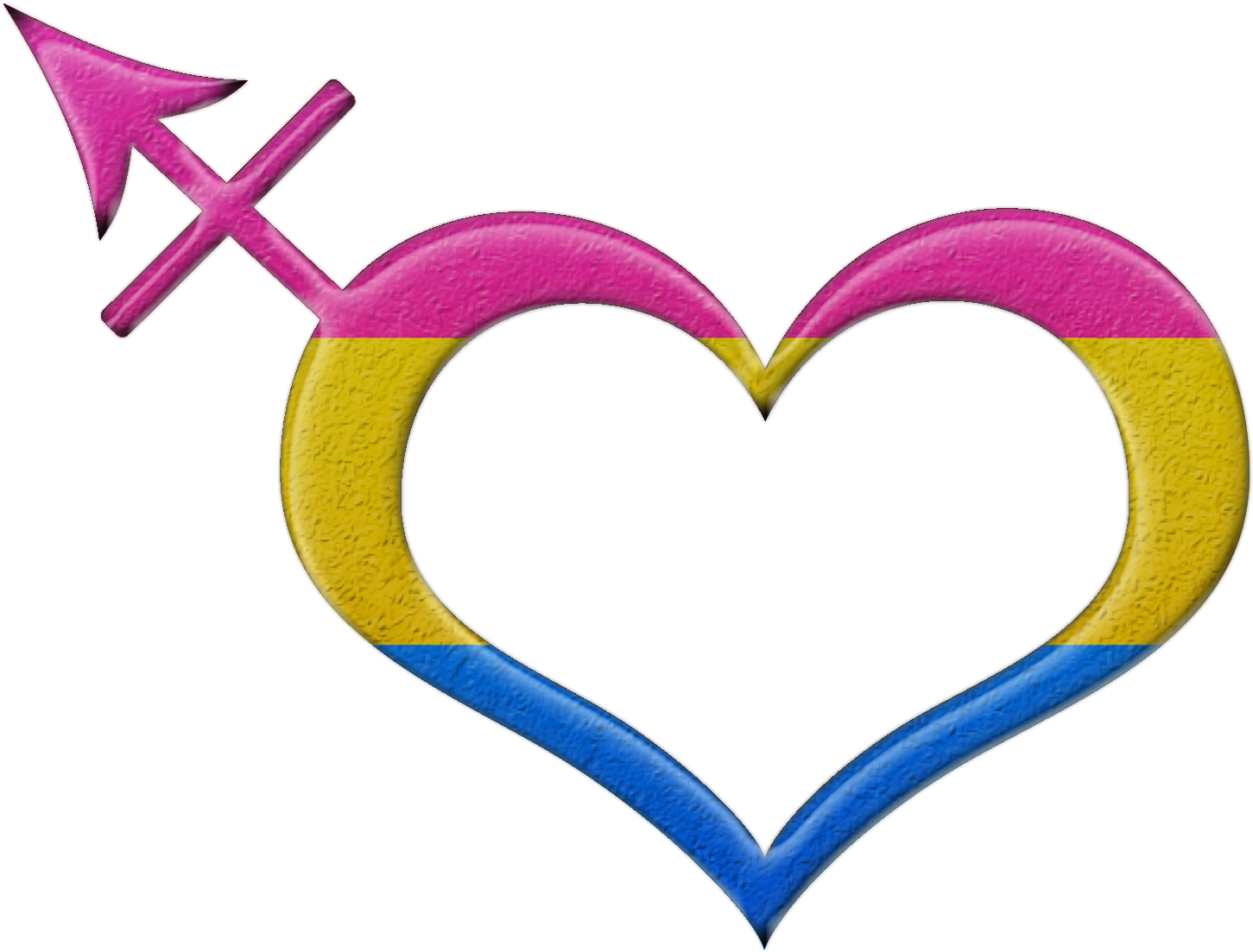 Pansexual Pride Heart Shaped Transgender Symbol In - Pansexual Pride Gender Neutral (1820x1500), Png Download