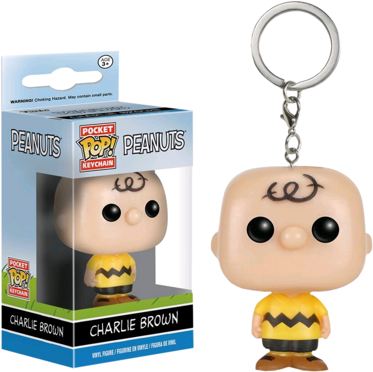 Charlie Brown Pocket Pop Keychain Vinyl Figure - Charlie Brown - Pocket Pop! Key Chain (768x764), Png Download