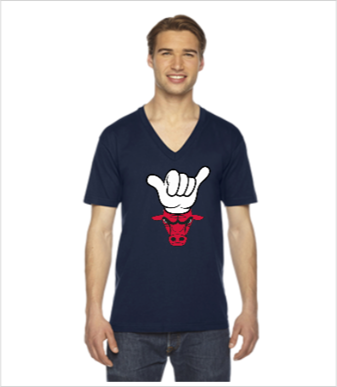 Dope Mickey Hand Chicago Bulls Neck Shirt Tshirt Pinterest - American Apparel 2456w (1182x1356), Png Download
