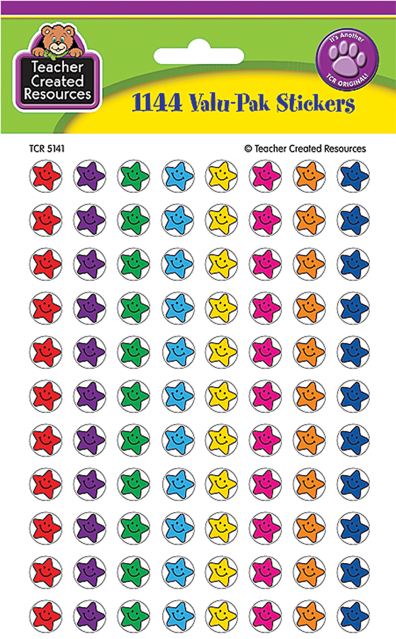 Tcr5141 Smiley Stars Mini Stickers Valu-pak Image - Mini Stickers (900x900), Png Download