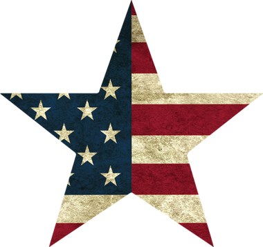 American Flag Star Sticker - Stickers Usa (380x357), Png Download