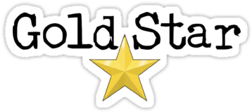 Gold Star Sticker Png - Gold Star Ornament (round) (375x360), Png Download