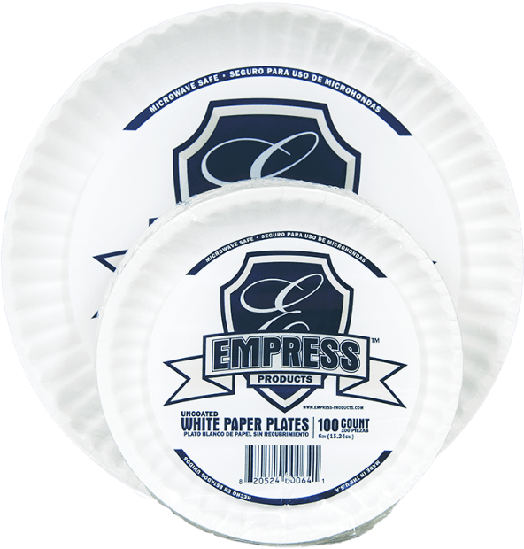 Paper Plates Bulk - Empress 1004997 Uncoated Paper Plate, 9 In. - White, (1000x750), Png Download