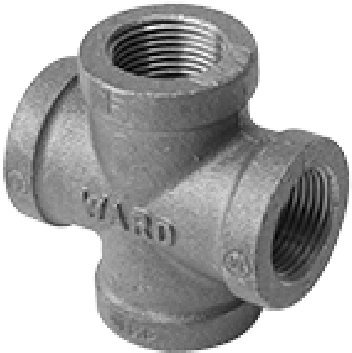 3" Black Malleable Iron Cross - Piping And Plumbing Fitting (576x576), Png Download