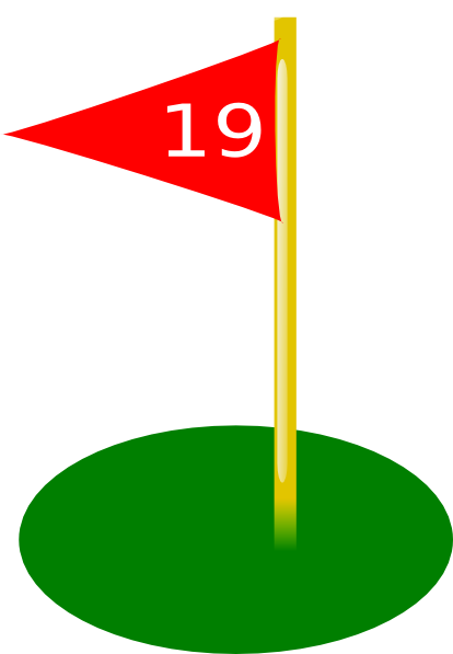 This Free Clipart Png Design Of Golf Flag 19th Hole (414x597), Png Download