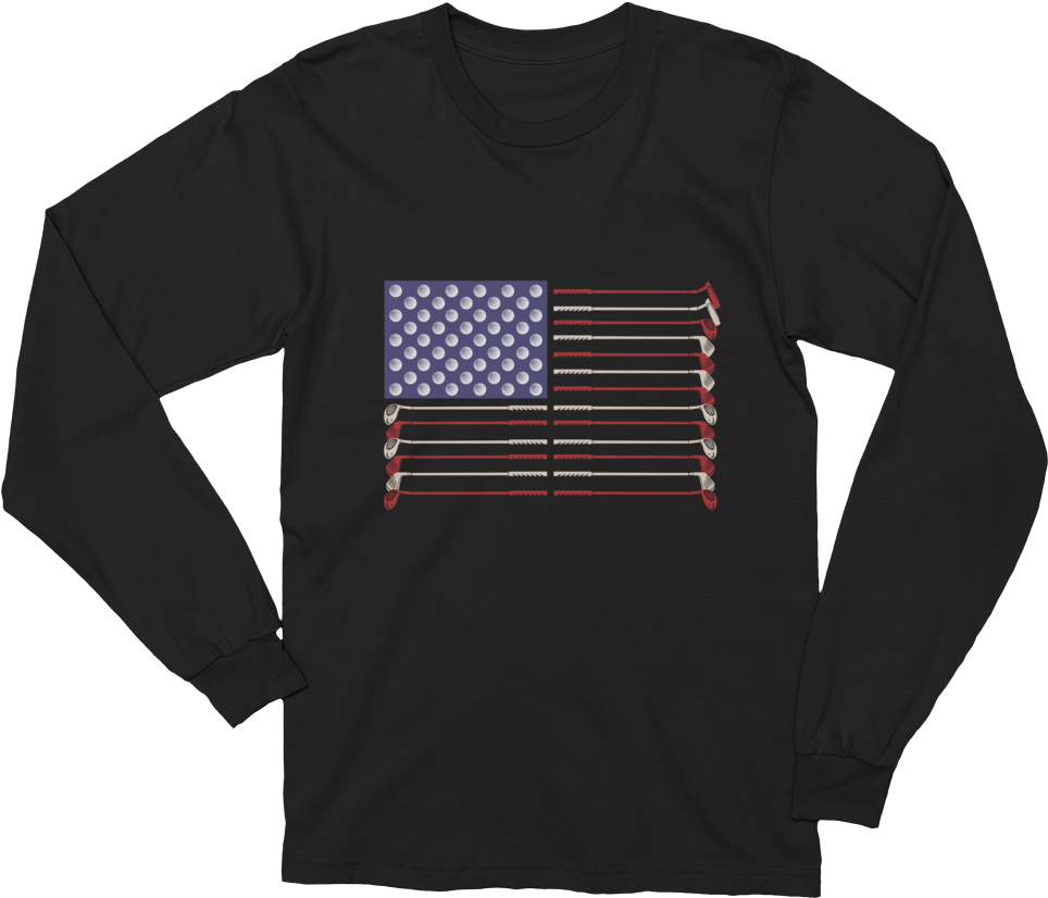 Usa Golf Flag - Love Long Sleeve Shirt (1000x1000), Png Download