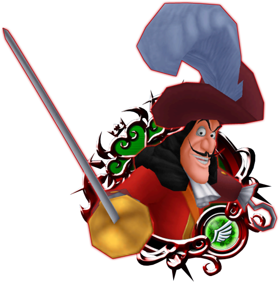 Captain Hook - Kingdom Hearts Captain Hook (600x604), Png Download
