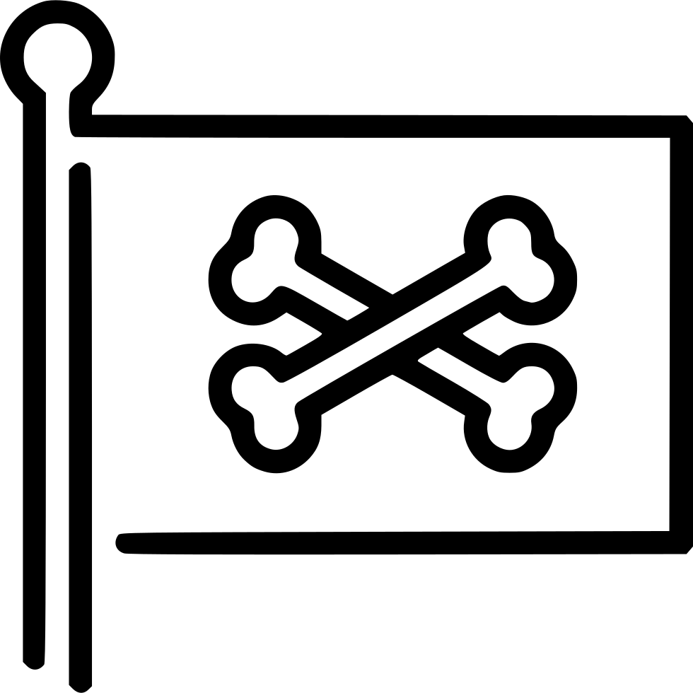Pirate Flag Comments - Skull Icon Cartoon (980x980), Png Download
