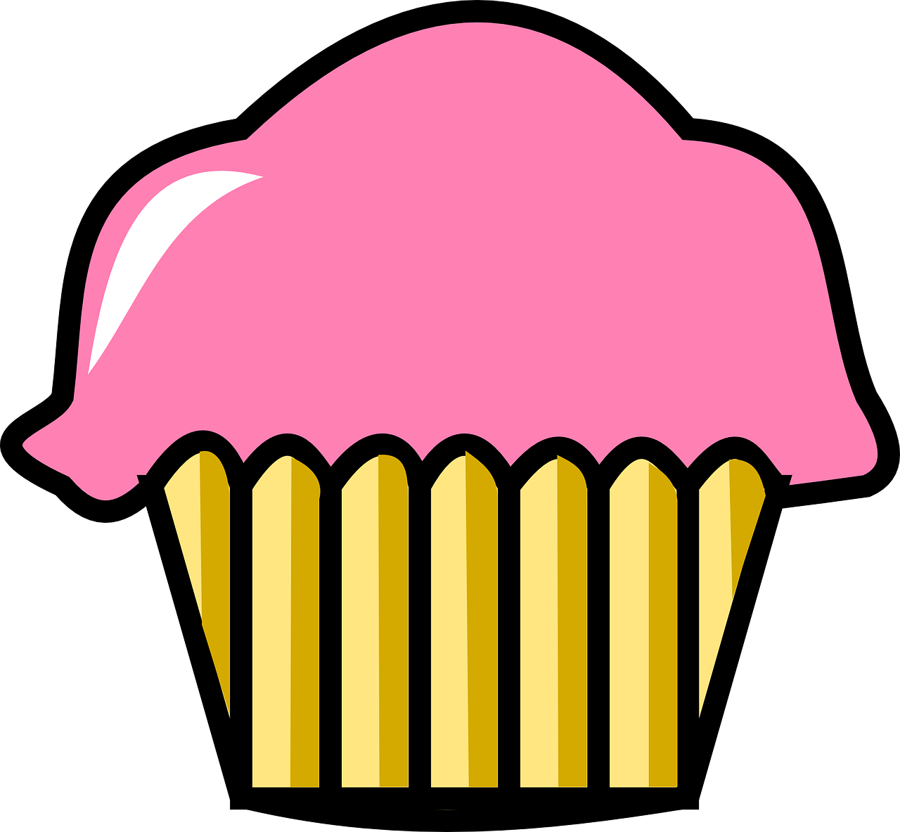 Cupcake Cute Cupcake Cute - Gambar Kue Hitam Putih (1280x1184), Png Download