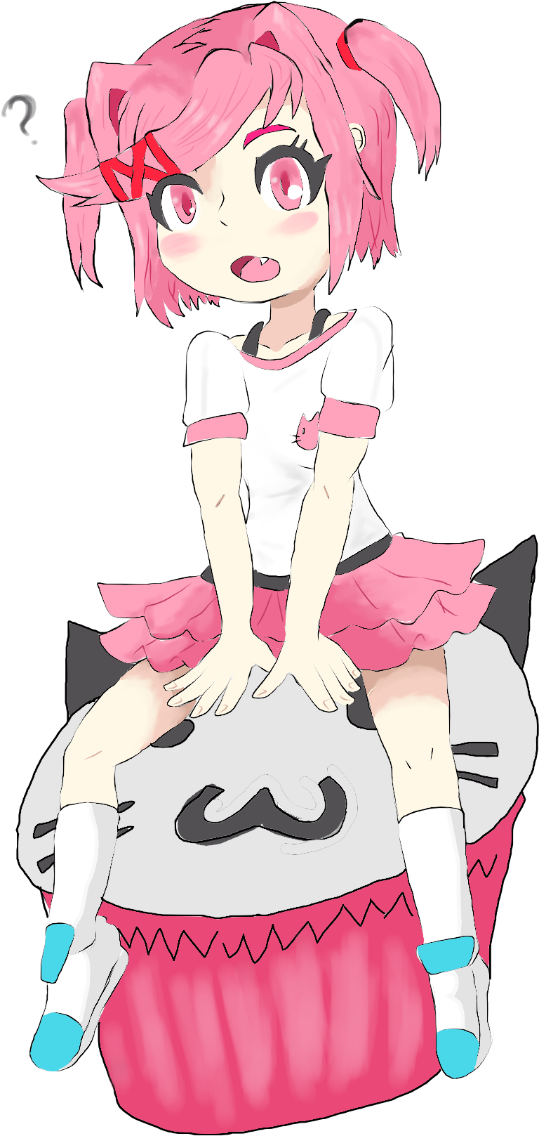 Oc Fanartcute Cupcake Princess Sitting On A Big Cupcake - Cartoon (1100x1700), Png Download