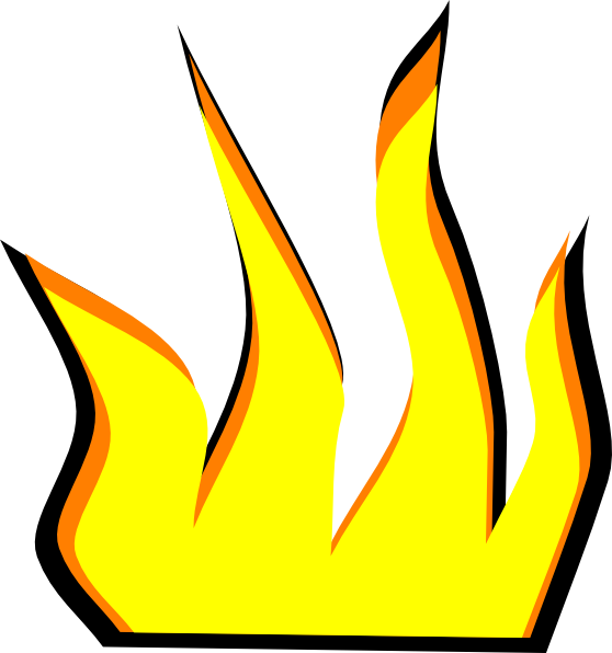 Cartoon Fire Flames Black And White - Cartoon Fire (558x596), Png Download