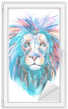 Watercolor Vector Lion Window & Glass Sticker • Pixers® - Watercolor Lion (400x400), Png Download