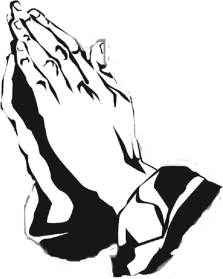 Praying Hd Transparent Images - Prayer Hands Clipart Black And White (719x911), Png Download