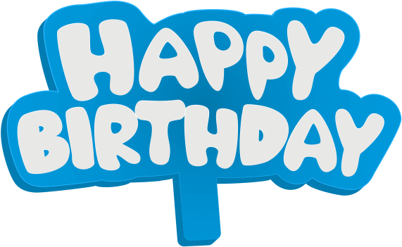 Blue Happy Birthday Png Clip Art Picture - Calligraphy (580x356), Png Download