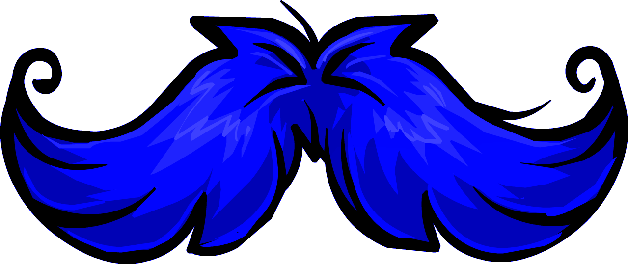 Icon Blue Neon Mustache - Club Penguin Blue Item (1279x538), Png Download
