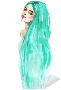 Watercolor Fashion Woman Portrait - Painting (400x400), Png Download
