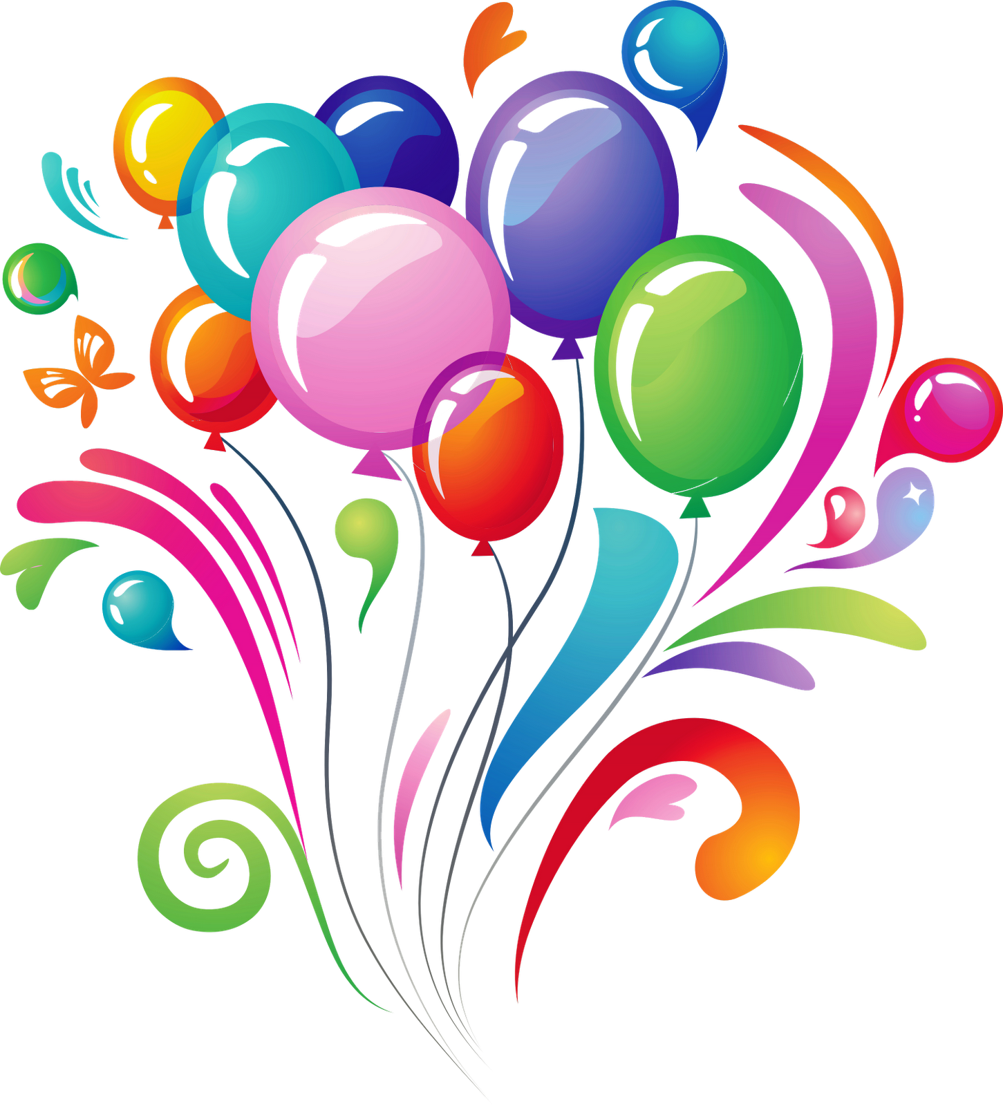 Happy Birthday Balloons Png - Birthday Png (1451x1600), Png Download