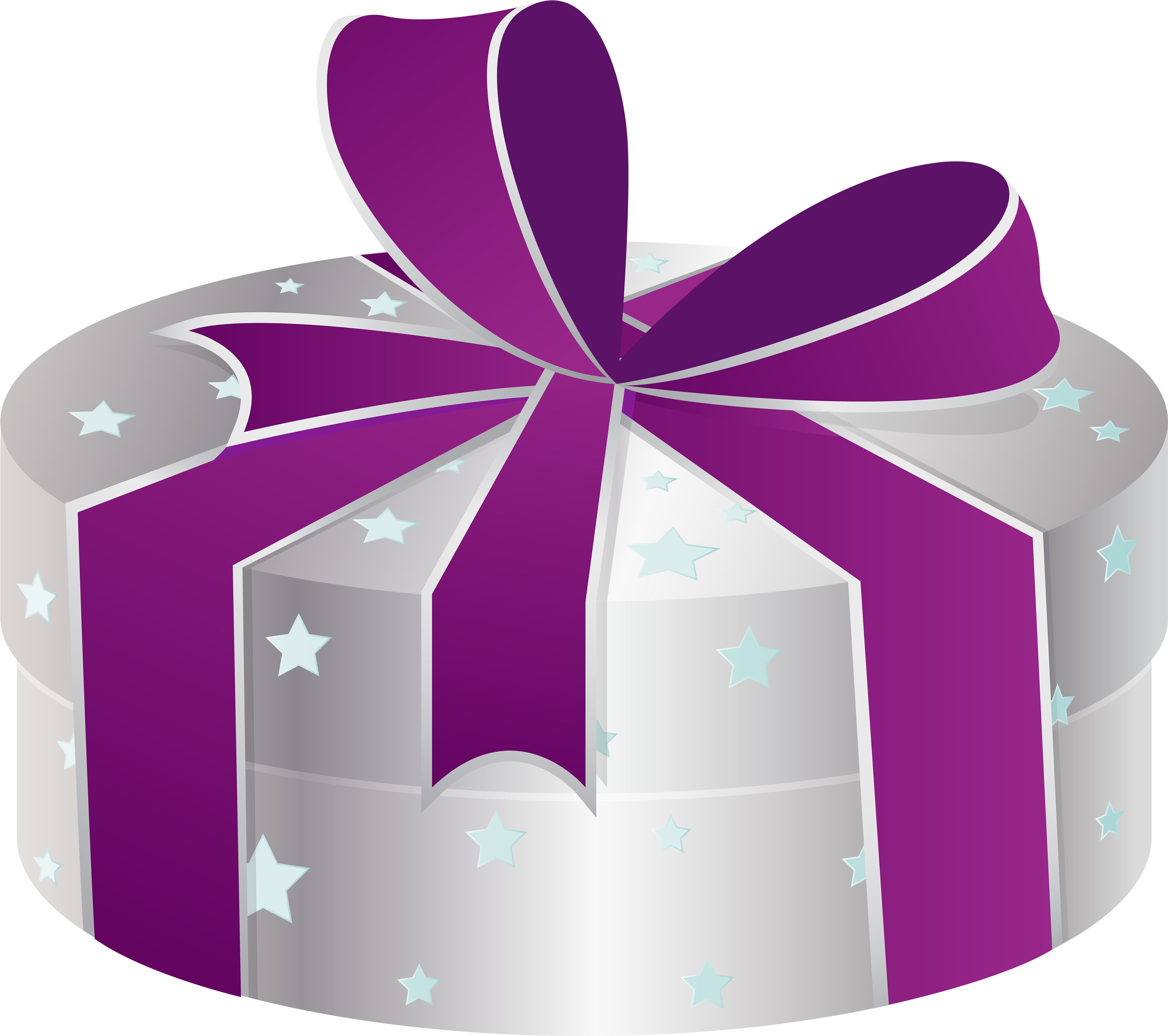 Silver Gift Box With Stars Png Clipart - Buon Compleanno Fernando (4000x3552), Png Download