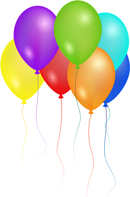Birthday Party Balloons Png Image - Happy Birthday Balloons Png (500x711), Png Download