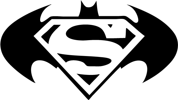 Black And White Superman Logo Png - Batman Vs Superman Black And White (612x792), Png Download