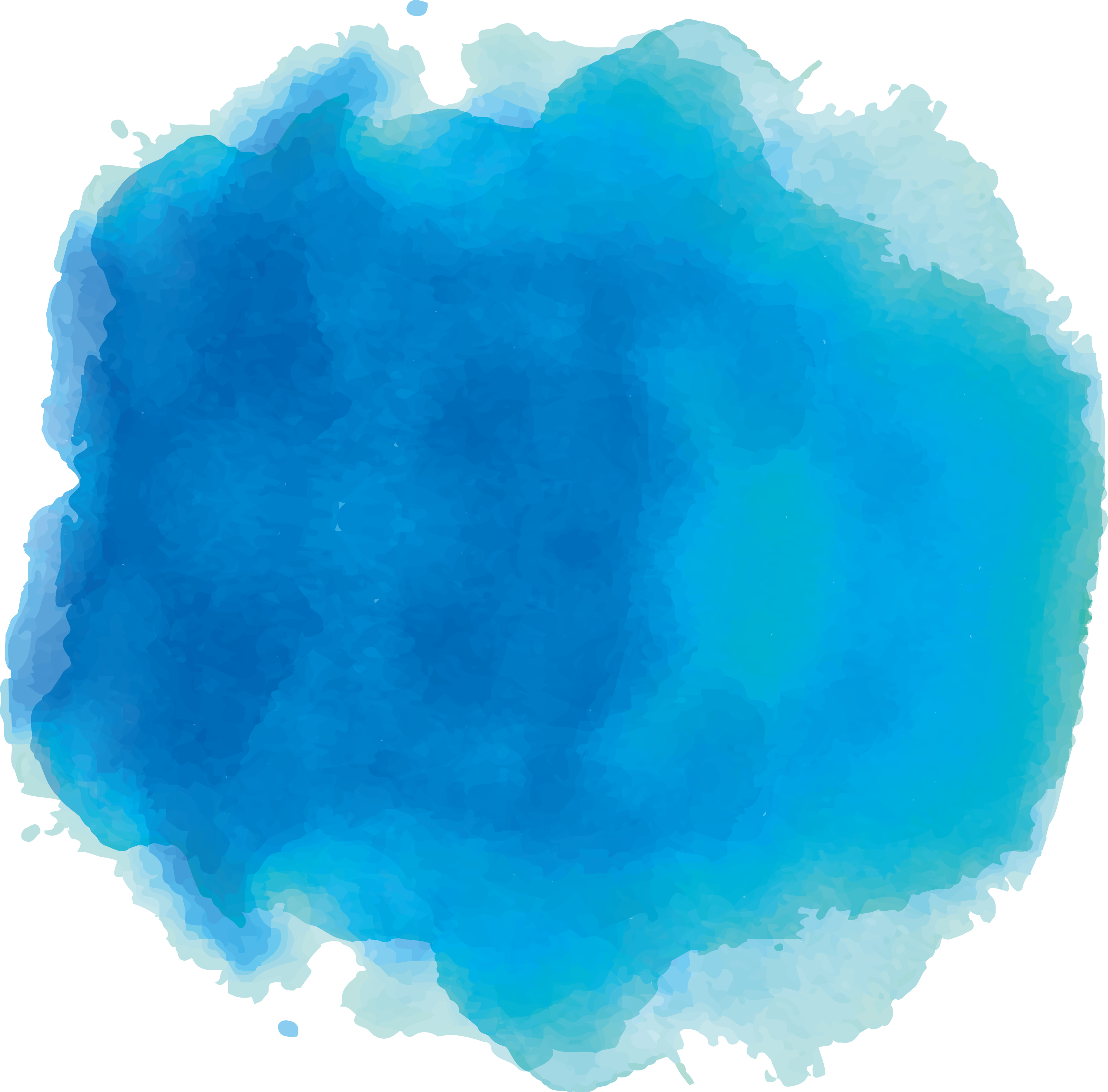 Watercolor Dots Png - Blue Water Paint Png (3203x3158), Png Download