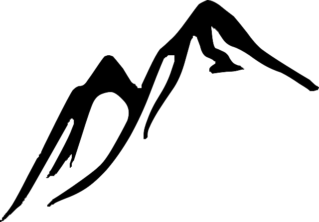 Rock - Mountain Clipart Black And White (600x419), Png Download