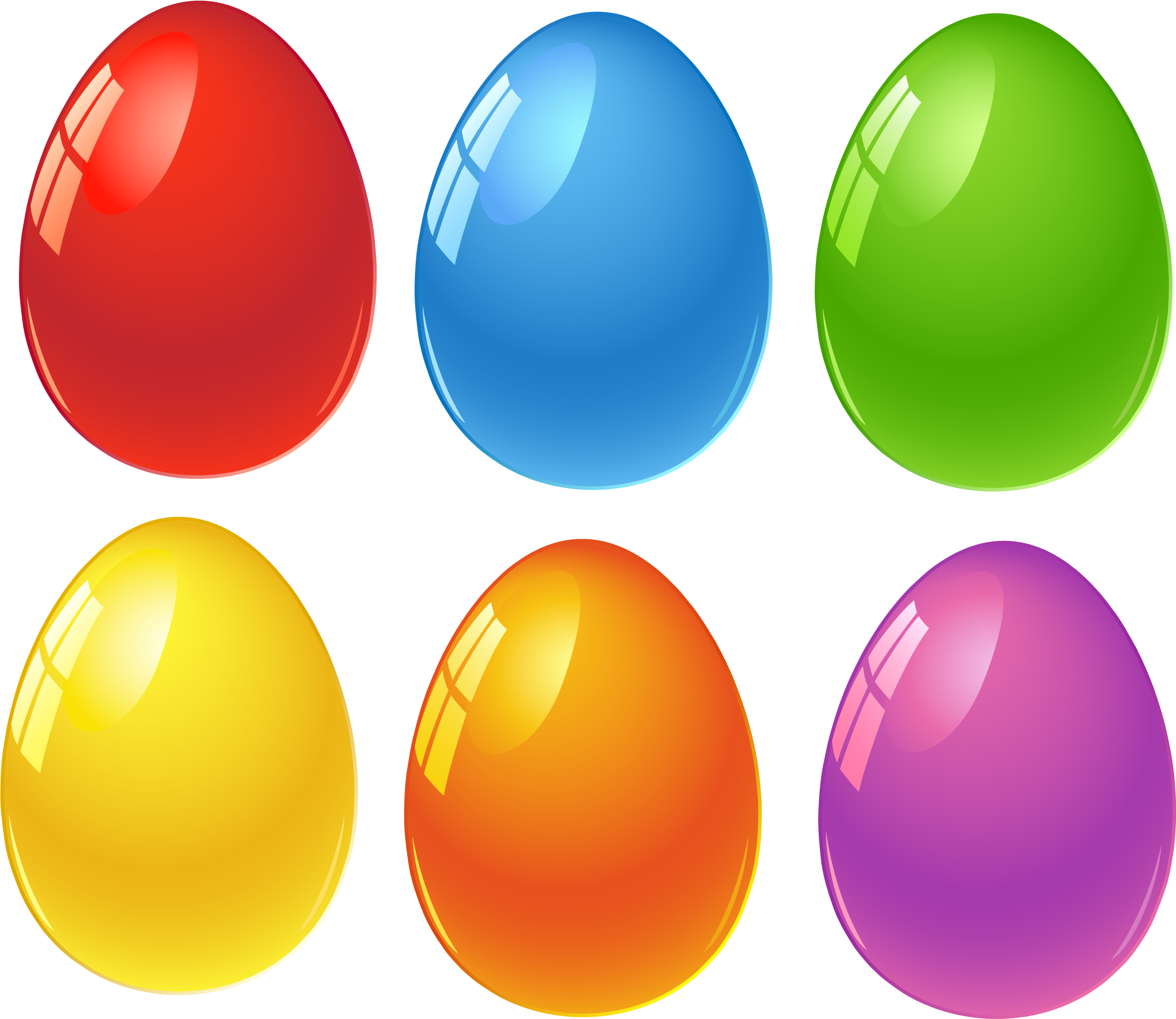 Easter Eggs Png - Colored Easter Eggs Clip Art (3162x2707), Png Download