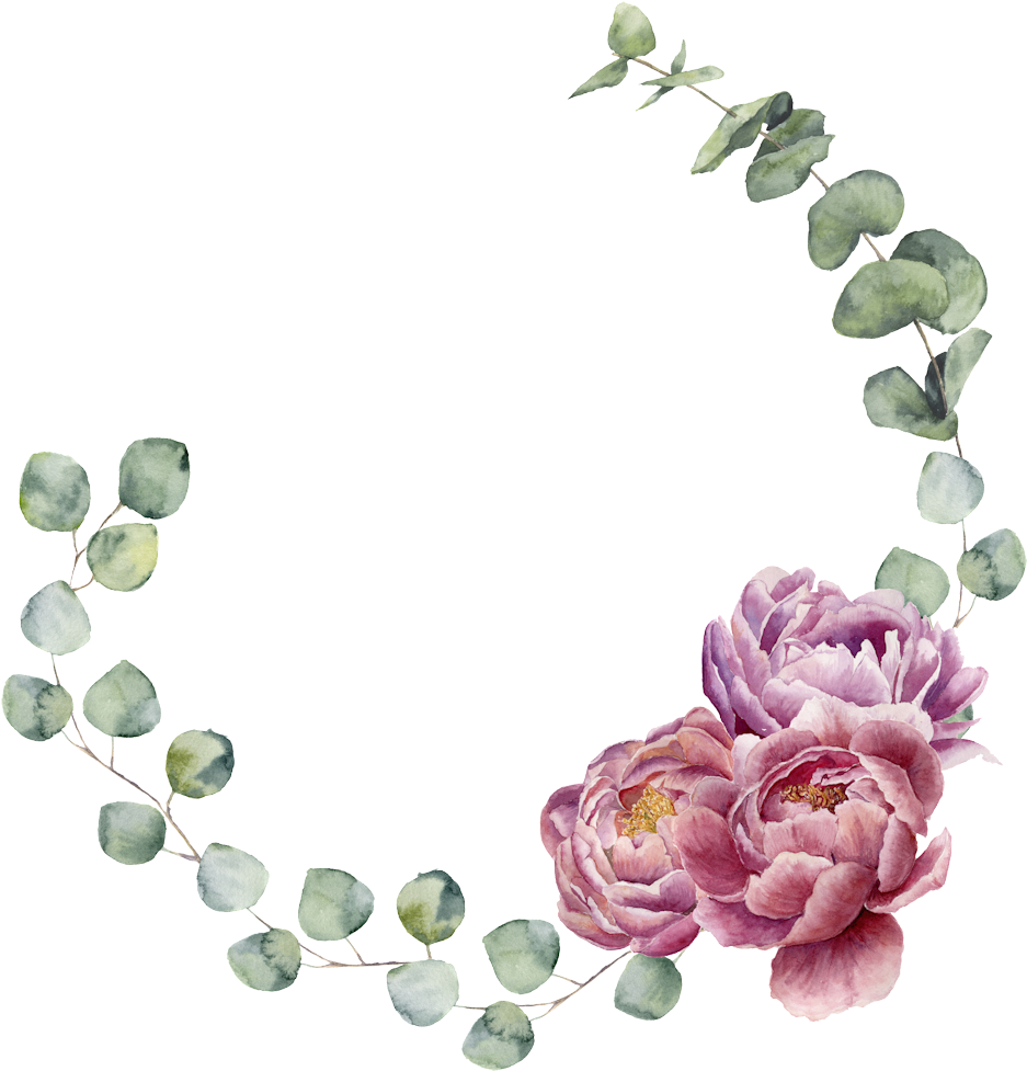 Floral Wreath Watercolor, Watercolor Design, Watercolor - Watercolor Eucalyptus Borders (1033x1033), Png Download