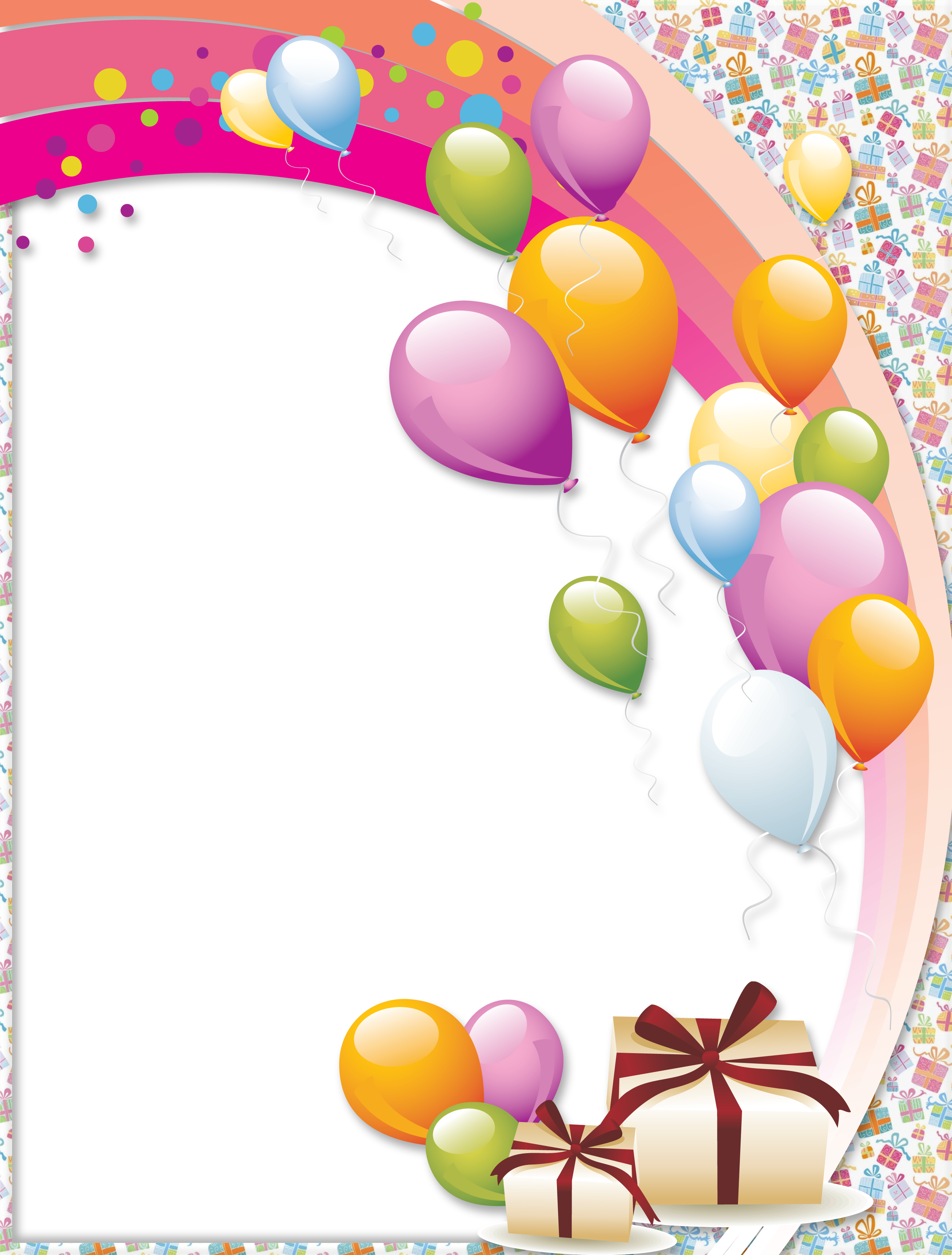 Happy Birthday Balloons Png Picture - Happy Birthday Png Frame (971x1280), Png Download