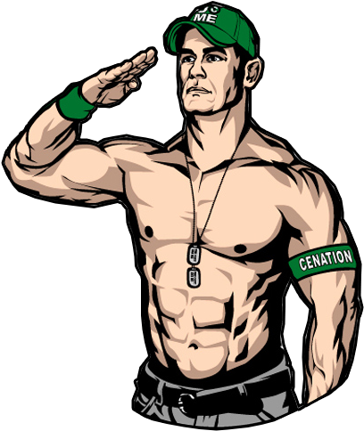 Cartoon John Cena - Wwe Cartoon John Cena (420x491), Png Download