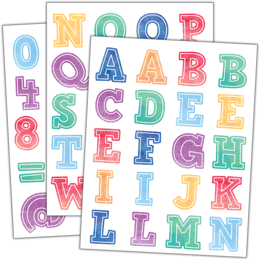 Tcr8196 Watercolor Alphabet Stickers Image - Teacher Created Resources Watercolor Alphabet Stickers (900x900), Png Download