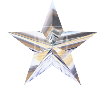 Silver Chrome Star - Christmas Silver Star Png (550x366), Png Download