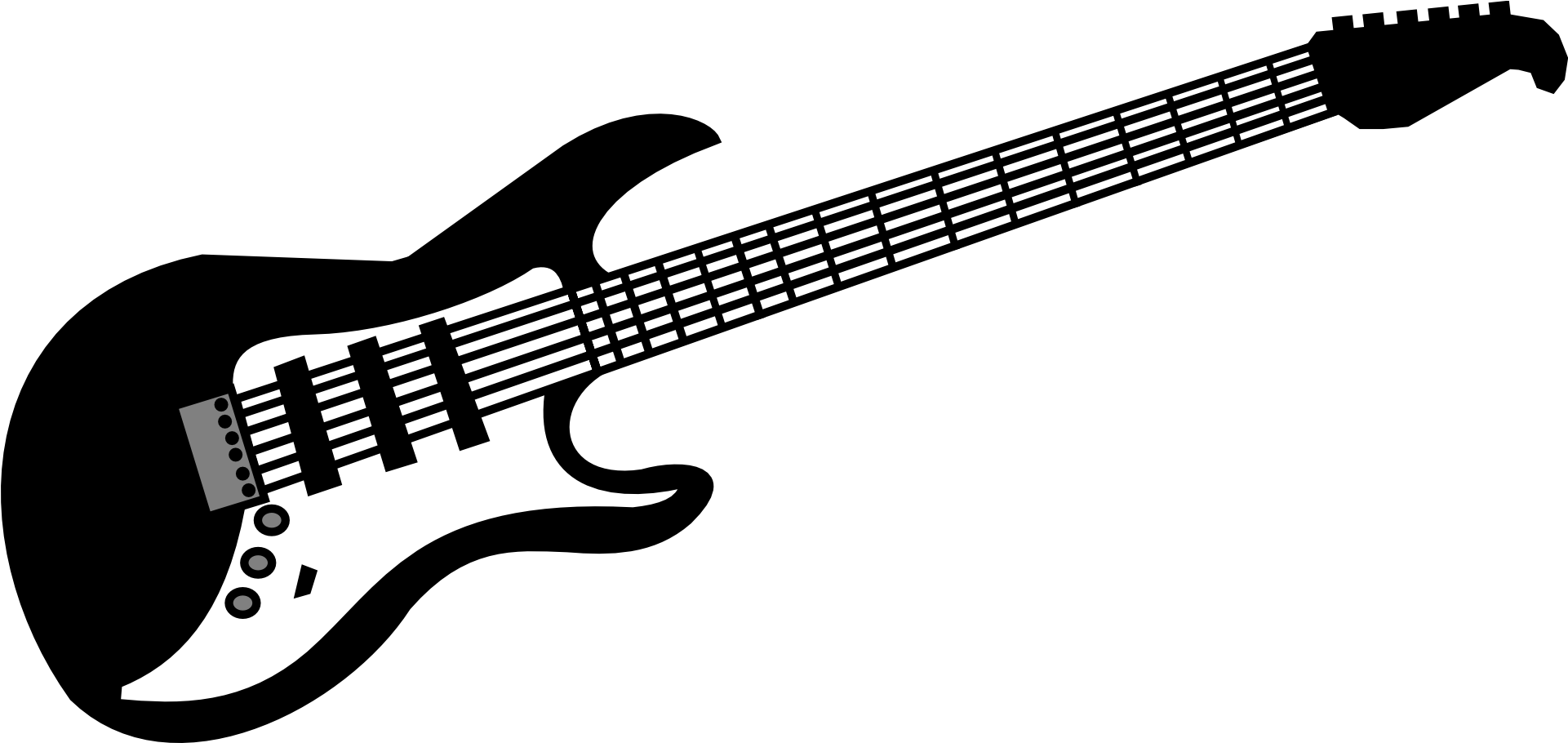 Clipart Guitar Bass Guitar - Guitar Clipart (600x284), Png Download