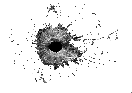 Download Free Shot Image - Bullet Hole Transparent Background (462x325), Png Download