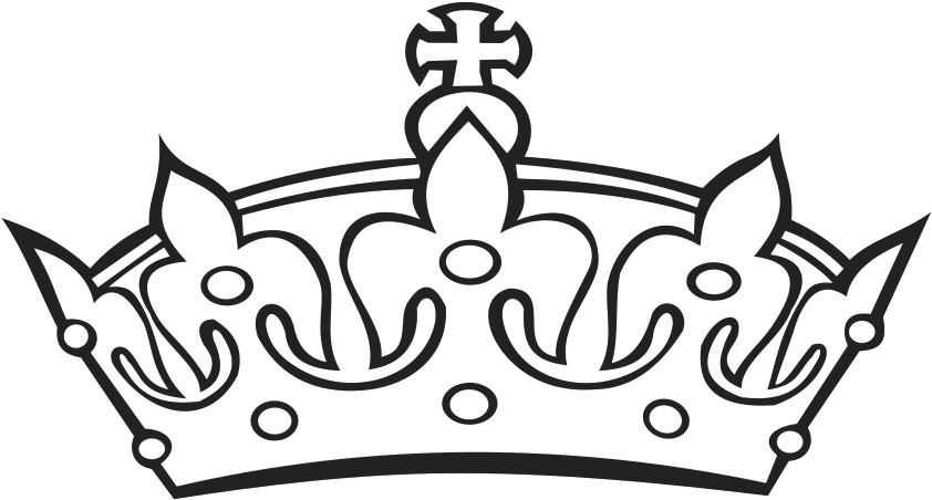 Graphic Free Stock Crown Clipart Watercolor - Crown Clipart Black And White (600x321), Png Download