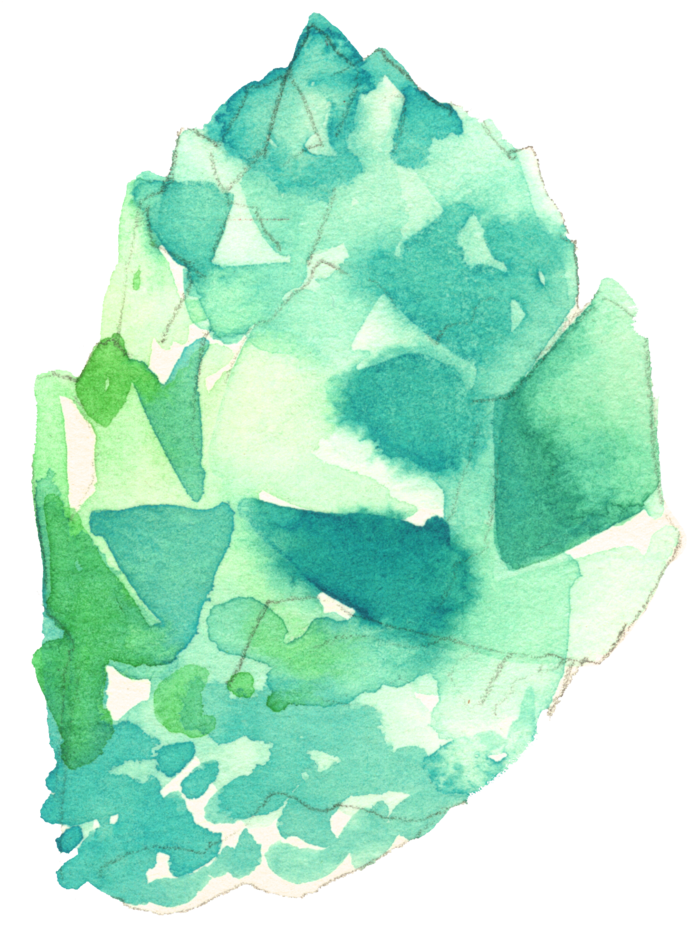 The Power Of Setting Intentionsor Not - Watercolor Gems And Crystals (764x1024), Png Download