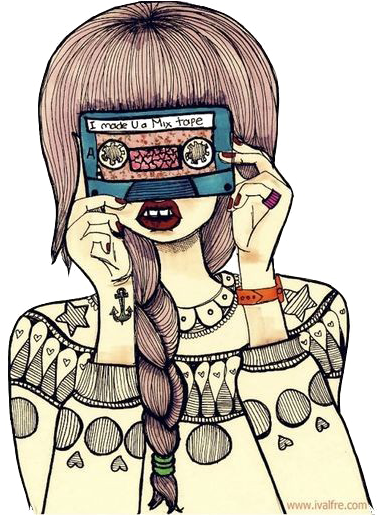 Cute Girl Png Image - Cool Drawing We Heart (500x514), Png Download