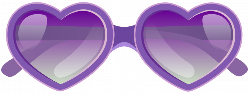 Purple Heart Sunglasses Png Clipart Image - Beach Sunglasses Clipart (817x310), Png Download